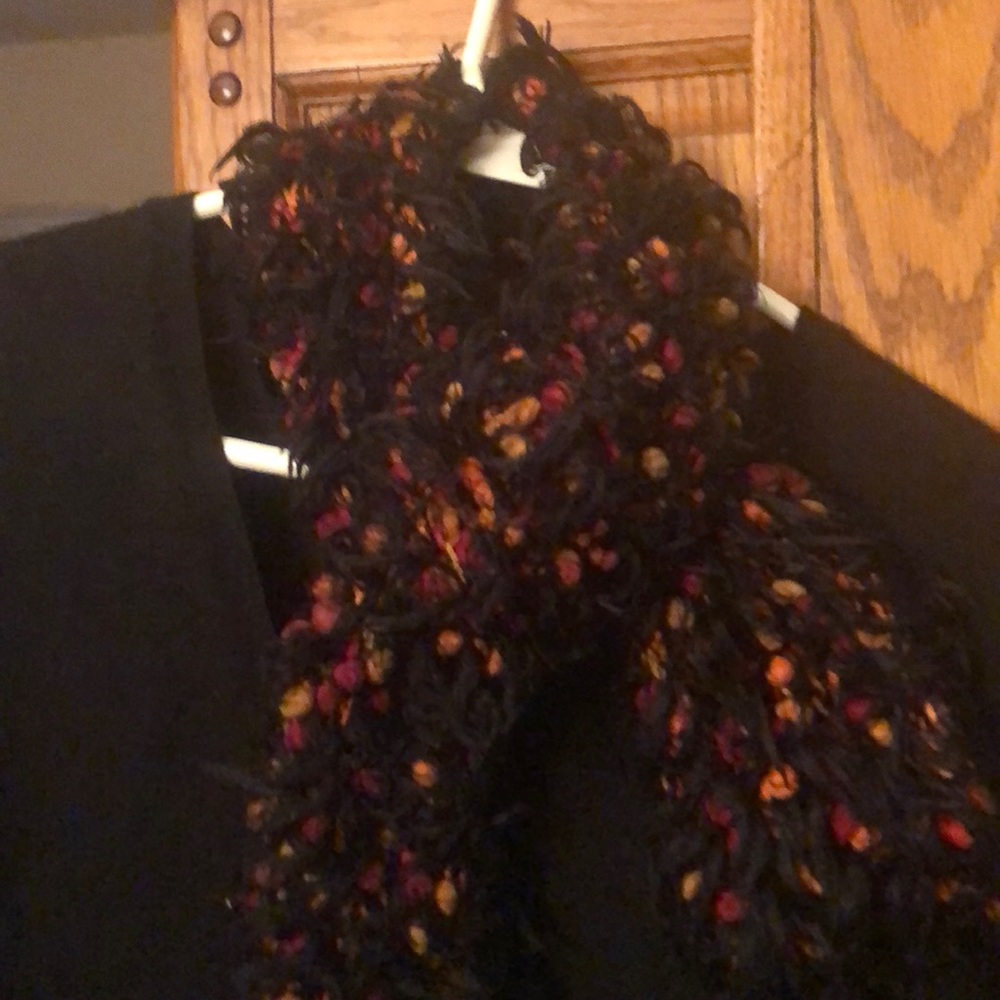 Black,Orange,Yellow,& red crocheted scarf